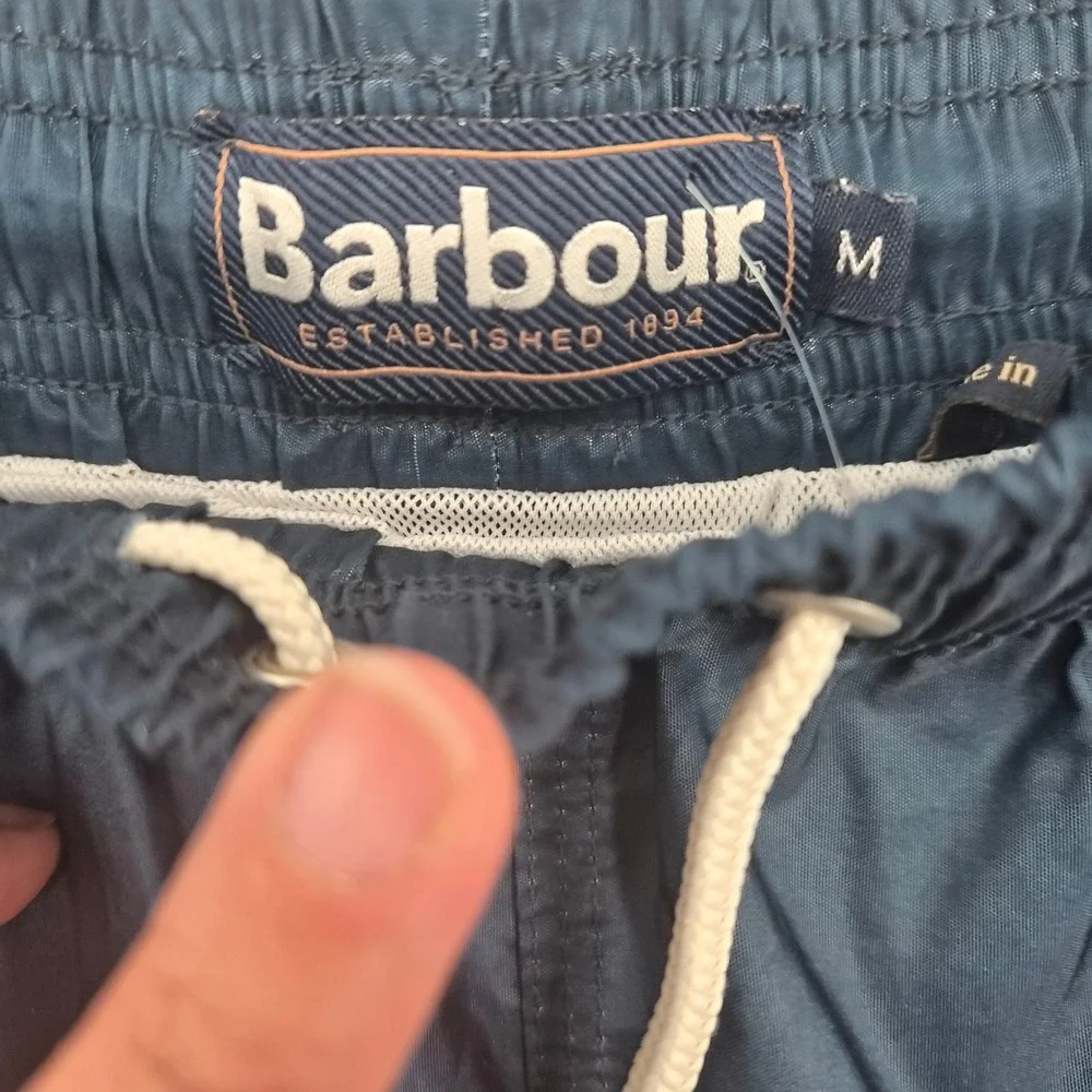 Barbour Mens Blue Striped Colorblock Swim Shorts MSW0045NY91 Size M